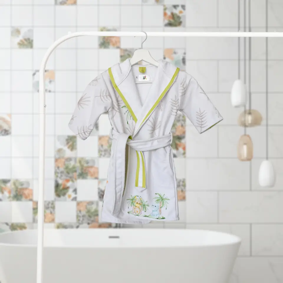 ДЕТСКИ ХАЛАТ ЗА БАНЯ DF ПЕЧАТ S - ЗОО - 27.90&euro;